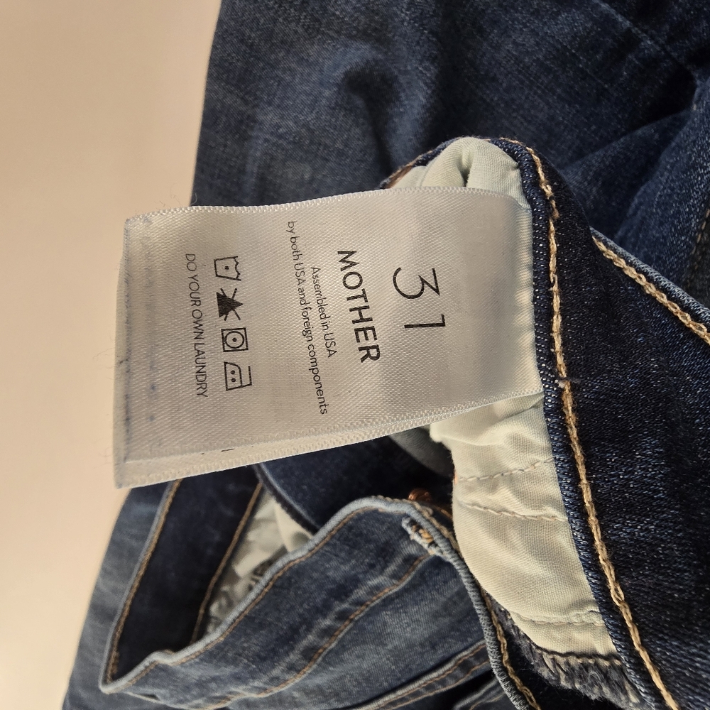 Mother The Rambler Ankle Don't Mind Me Jeans in Blue Size 31 - Picture 5 of 9